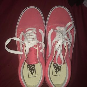 Pink and white vans